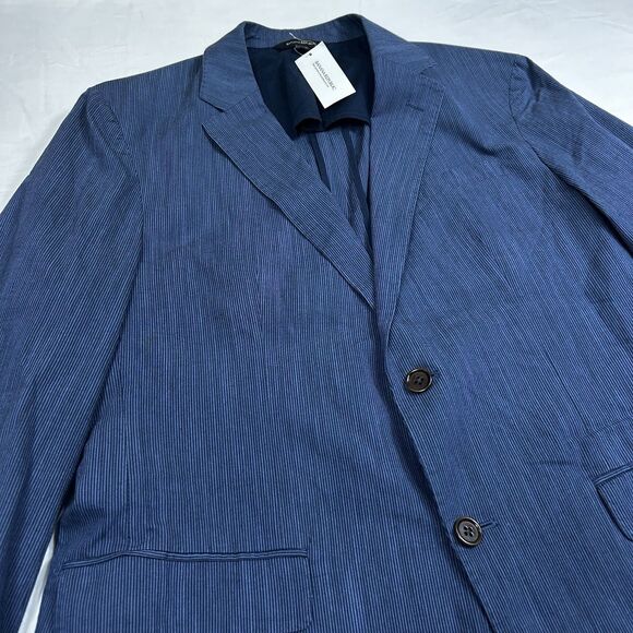 Banana Republic Men's Slim Fit Blazer 42R Navy Blue Pinstripe Sport Coat Career - Picture 2 of 16